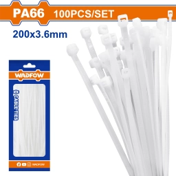 BOLSA X100 COLLARIN PRECINTO BLANCO 200X3.6MM  WADFOW WTE320036