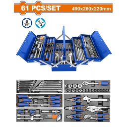 CAJA METALICA CON 61 HERRAMIENTAS MANUALES 4 ESTANTES WADOFW WHS4B61