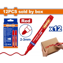 SET X12 MARCADORES PERMANENTES ROJO WADFOW WJM1503