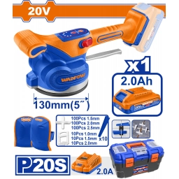 VENTOSA VIBRADORA A BATERIA 20V  P/COLOCAR CERAMICA 130MM 5" + BATERIA 2.0AH + CARGADOR + ACCESORIOS + VALIJA WADFOW WTV