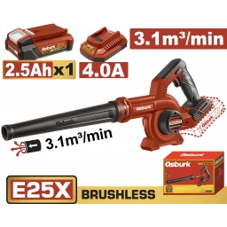 SOPLADORA A BATERIA 25V E25X 3.1M3MIN + BAT 2.5AH + CARGADOR USO INDUSTRIAL OSBURK KCAB511