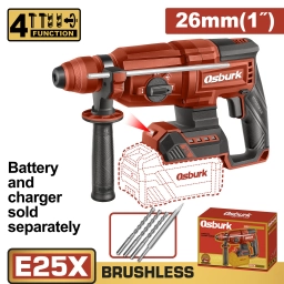 ROTOMARTILLO A BATERIA 25V E25X 26MM 1"+ 3 MECHAS + CINCEL SIN BATERIA SIN CARGADOR USO INDUSTRIAL OSBURK KLRH25261