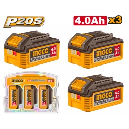 KIT 3 BATERIAS 20V 4.0AH P20S INGCO COSLI251296