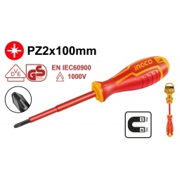 DESTORNILLADOR PHILLIPS AISLADO 1000V PZ1 X 100MM CR-V INGCO HISD81PZ2100