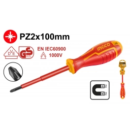 DESTORNILLADOR PHILLIPS AISLADO 1000V PZ1 X 100MM CR-V INGCO HISD81PZ2100