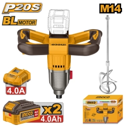 MIXER A BATERIA P20S 20V MEZCLADORA DE PINTURA M14 CON 2 BATERIAS 4.0AH + CARGADOR INGCO MXLI20162