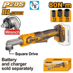 LLAVE DE IMPACTO ANGULAR A BATERIA P20S 20V 80NM SIN BATERIA SIN CARGADOR INGCO CAIWLI2081