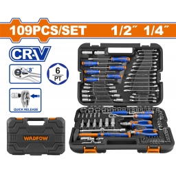 SET X109 HERRAMIENTAS MANUALES + VALIJA PLASTICA WADFOW WHS2109