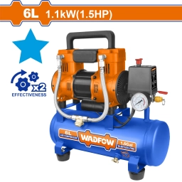 COMPRESOR DE AIRE 6LT 1.5HP LIBRE DE ACEITE WADFOW WAP1A06