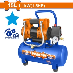 COMPRESOR DE AIRE 15LT 1.5HP LIBRE DE ACEITE WADFOW WAP1A15