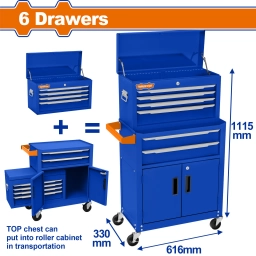CARRO HERRAMIENTAS TALLER METAL 6 CAJONES WADFOW WCS4A08