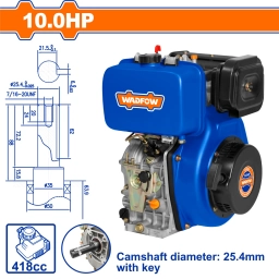 MOTOR DIESEL 10.0HP 418CC 3600RPM WADFOW WDEN1A186