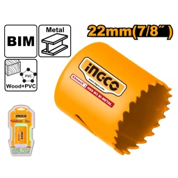 MECHA COPA BIMETALICA HSS 22MM INGCO HSB10221
