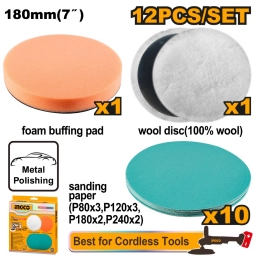 SET X12 PCS DE PULIDO Y LIJADO INGCO APG18012