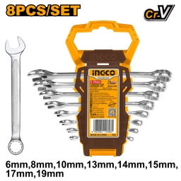 SET DE 8 LLAVES COMBINADAS Cr-V INGCO HKSPA1088-I