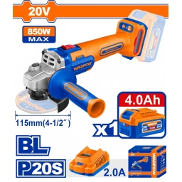 AMOLADORA 115MM A BATERIA 20V + BATERIA 4.0AH + CARGADOR WADFOW WLAP5421