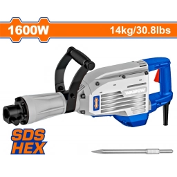 MARTILLO DEMOLEDOR 1600W 45J + CINCEL + VALIJA WADFOW WDB1D80
