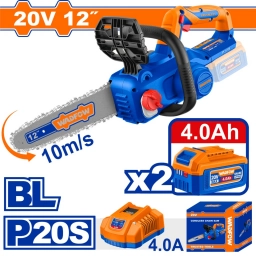 MOTOSIERRA A BATERIA 20V 12" + 2 BATERIAS 4.0AH + CARGADOR WADFOW WCLP5121