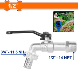 LLAVE DE PASO 1/2" ZINC NIQUELADO WADFOW WVB3819