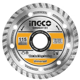 DISCO DIAMANTADO TURBO 4 1/2 X 22.2MM EJE 10MM INGCO DMD031151