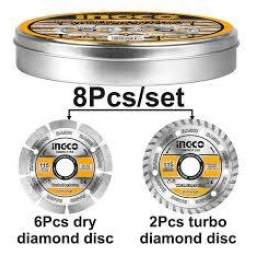 SET 8 DISCOS 4 �" EN LATA DIAMANTADOS P CERAMICA INGCO