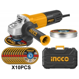 AMOLADORA ANGULAR EN VALIJA 4½ + DISCOS 4½ INGCO AG8508 950W 11000RPM
