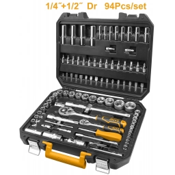 JUEGO DADOS TUBO LLAVE 94 PCS 1/2" Y 1/4 CRIQUE INGCO HKTS42941