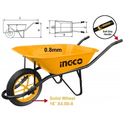 CARRETILLA 130KG RUEDA MACIZA INGCO HHWB64008-1D