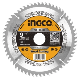 DISCO MADERA 9 1/4 P SIERRA CIRCULAR INGCO 60 DIENTES BUJE 16 MM TSB123523