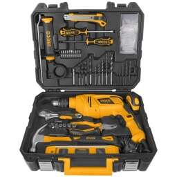 KIT TALADRO 850W + 101 HERRAMIENTAS  EN VALIJA PLASTICA INGCO HKTHP11022