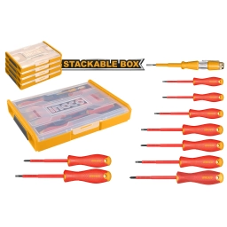 SET ORGANIZADOR + 10 HERRAMIENTAS AISLADAS P ELECTRICISTA INGCO HKTV01S101