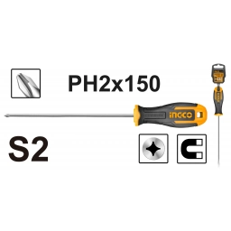 DESTORNILLADOR PHILLIPS S2,PH2 6 X 150MM INGCO HS68PH2150