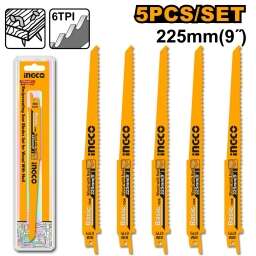 SET 5 SIERRAS PARA SIERRA SABLE LARGAS 225 MM MADERA INGCO RSB1111DF