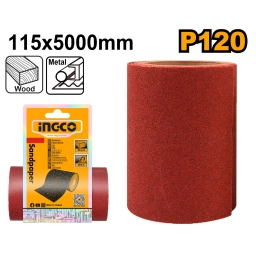 PAPEL DE LIJA 11.5 X 500 CM INGCO GRANO 120 AKHS761204
