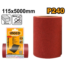 PAPEL DE LIJA 11.5 X 500 CM INGCO GRANO 240 AKHS762404