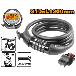 CANDADO PARA BICICLETA 10X1200MM C COMBINACION INGCO DBK21012