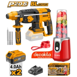 SUPER COMBO ROTOMARTILLO 20V + X2 BATERIAS 4AH + LICUADORA A BAT DECAKILA COSLI23014