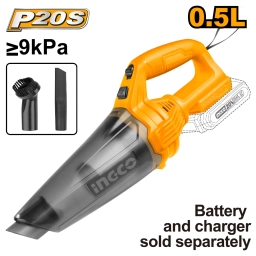 ASPIRADORA A BATERIA 20V P20S 0.5 LT INGCO CVLI201261