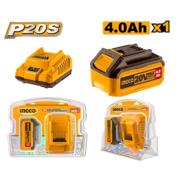 SET X1 BATERIA 20V 4AMP + 1 CARGADOR INGCO FBCPK1214