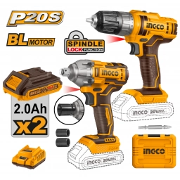 SET LLAVE DE IMPACTO Y ATORNILLADOR A BATERIA  20V P20S INGCO COSLI230702
