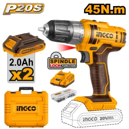 ATORNILLADOR A BATERIA 20VOLT C 2BAT Y MALETIN INGCO CDLI200528