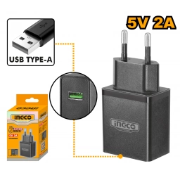 CARGADOR 5V 2AMP ENTRADA USB PARA BAT TIPO C INGCO FCLI120502