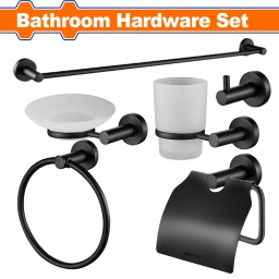 SET ACCESORIOS DE BAÑO NEGRO WADFOW WZG1517