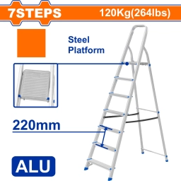 ESCALERA FAMILIAR ALUMINIO 7 ESCALONES 120KG WADFOW  WLD3H07