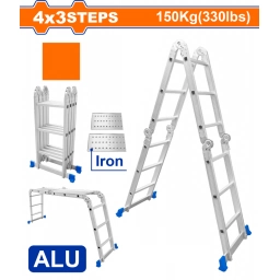 ESCALERA ANDAMIO 12 ESCALONES ALUMINIO CON PLATAFORMA WADFOW WLD7H43