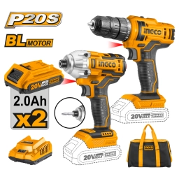 KIT ATORNILLADOR DE IMPACTO 20V + TALADRO ATORNILLADOR 20V INGCO A BATERIA P20S CKLI2016 