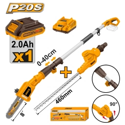 CORTA CERCO A BATERIA 20V + MOTOSIERRA DE ALTURA A BATERIA 20V CPTS201681 
