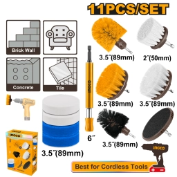 SET X 11 CEPILLOS P TALADRO MULTI USO INGCO WCB1101