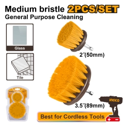 SET X 2 CEPILLOS PARA TALADRO MEDIUM DUTY INGCO WCBM2235