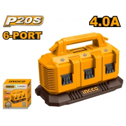 CARGADOR 20V PARA 6 BATERIAS 4A INGCO FCLI2064